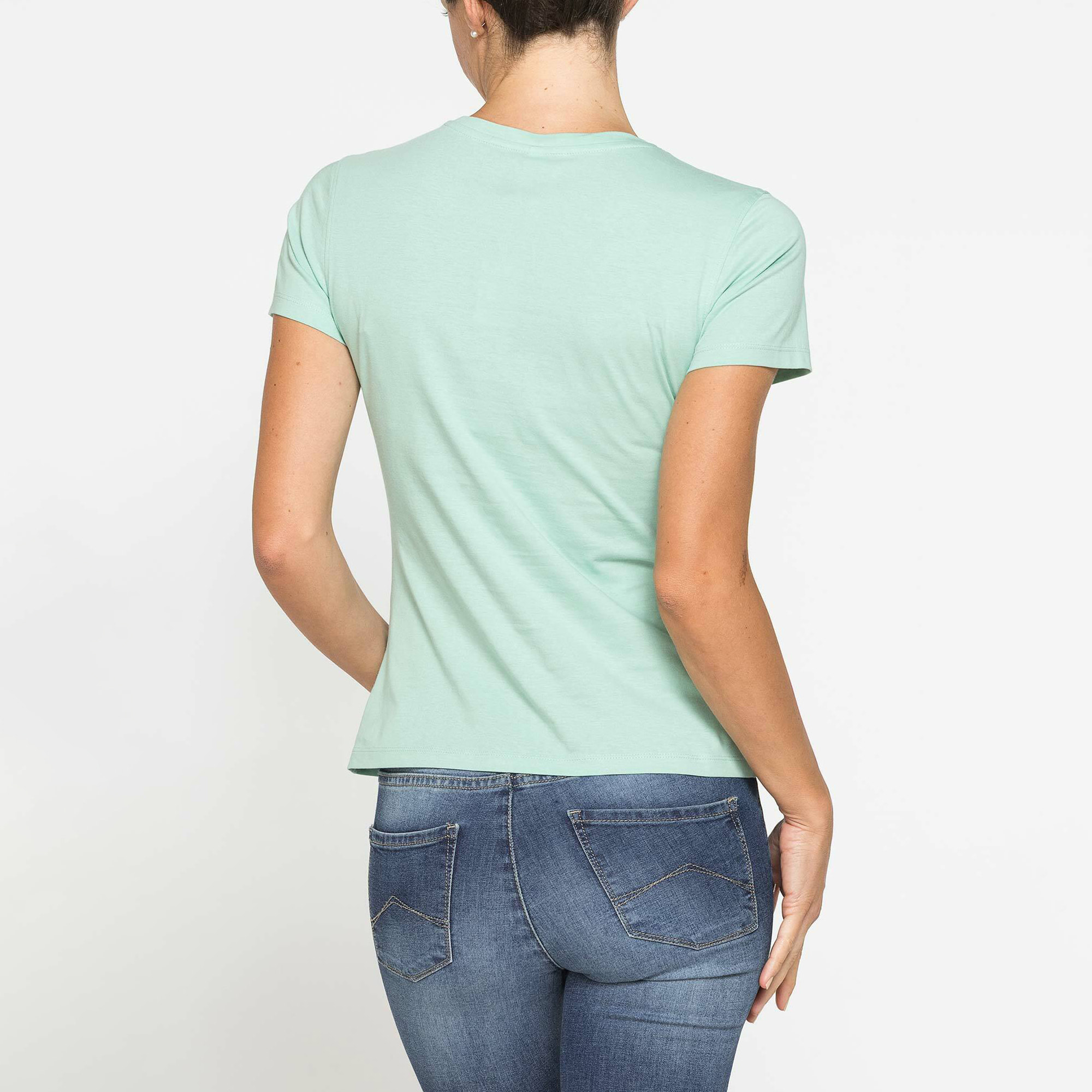 T-SHIRT CON STAMPA FRONTALE IN JERSEY DI COTONE