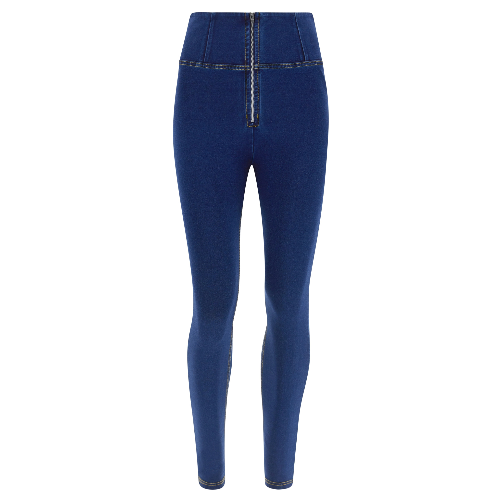 Jeggings push up WR.UP® vita super alta con zip in tono