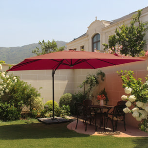 Parasol LED 3 x 4 m terracotta VALIANO