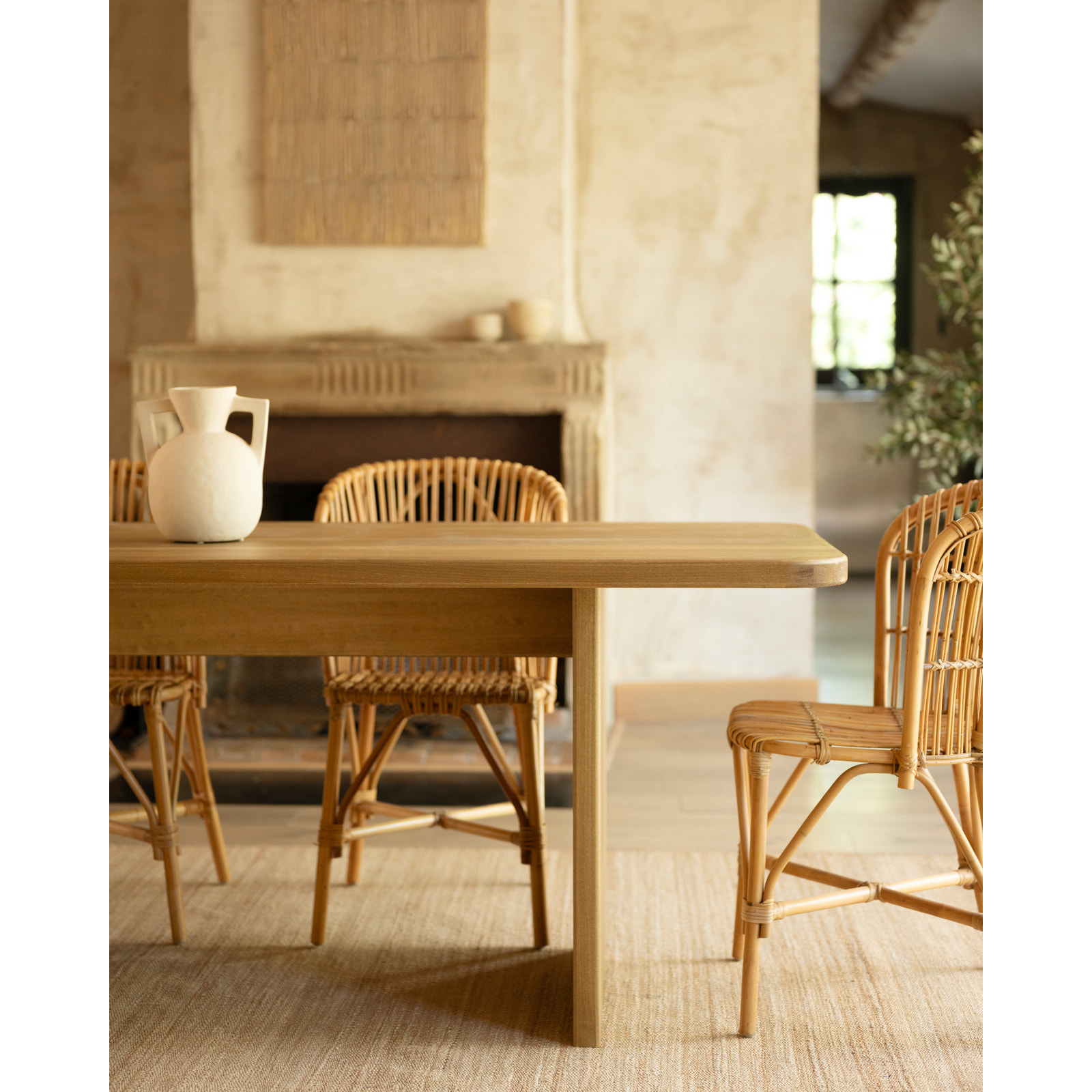 Table à manger en bois massif de peuplier en différentes tailles