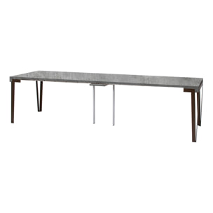 Console extensible 90x40/300 cm Rio Gris Béton cadre Ruille