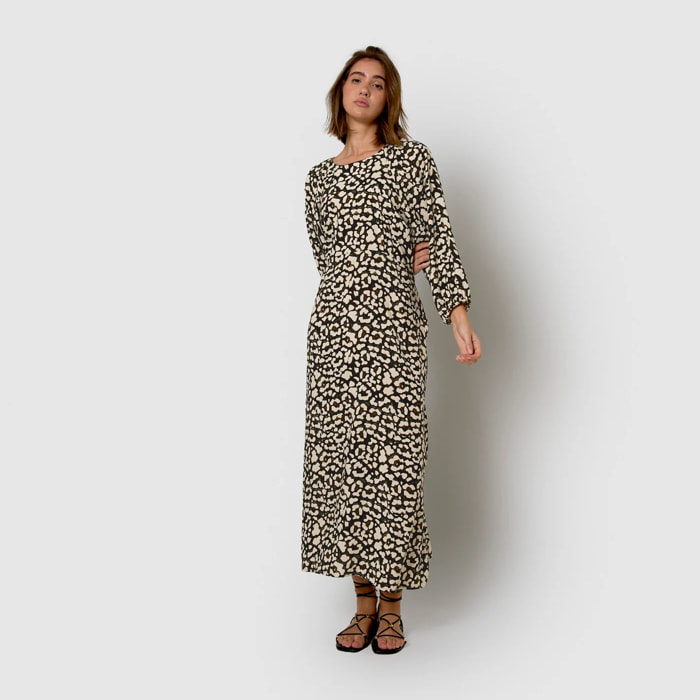 Vestido midi viscosa vitamin negro