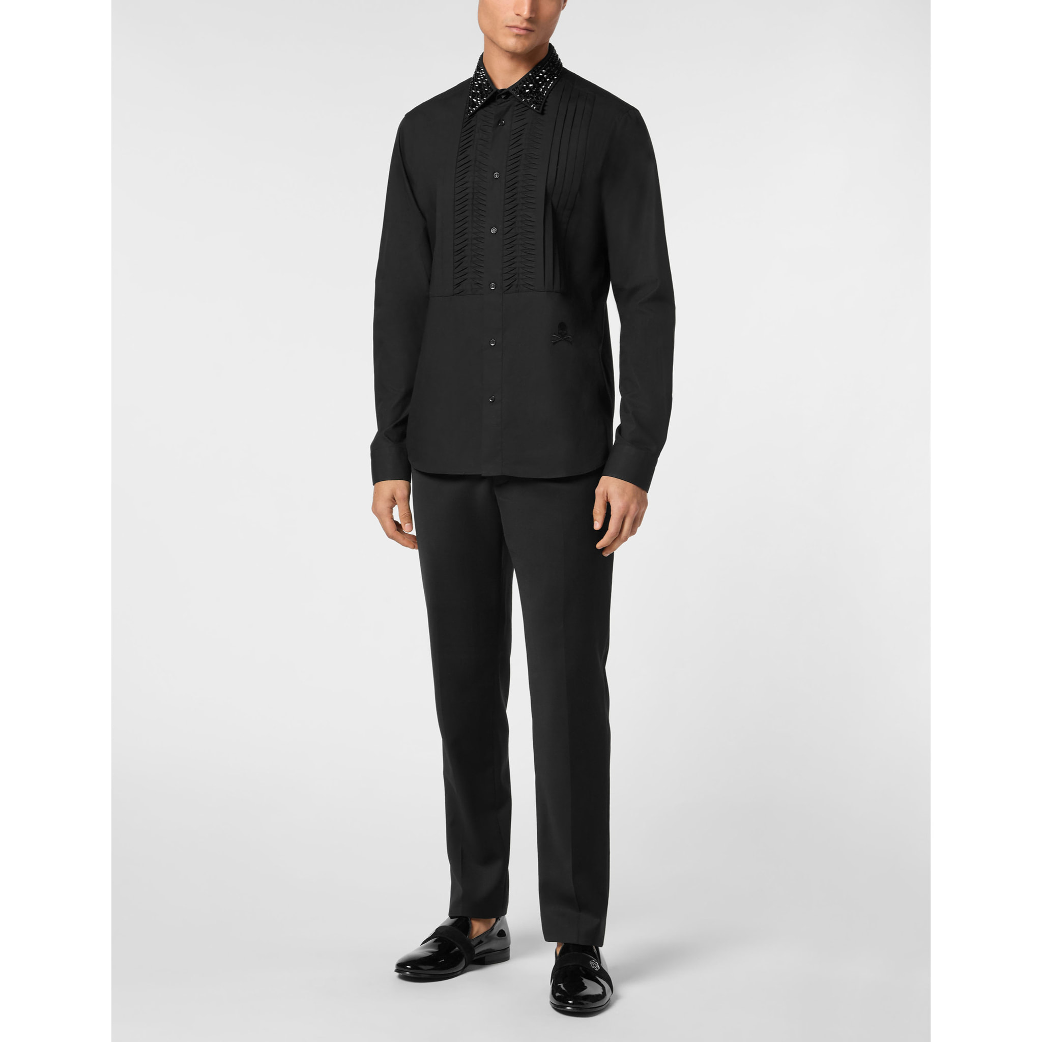 PHILIPP PLEIN Shirt Smoking Cut SKULL&BONES