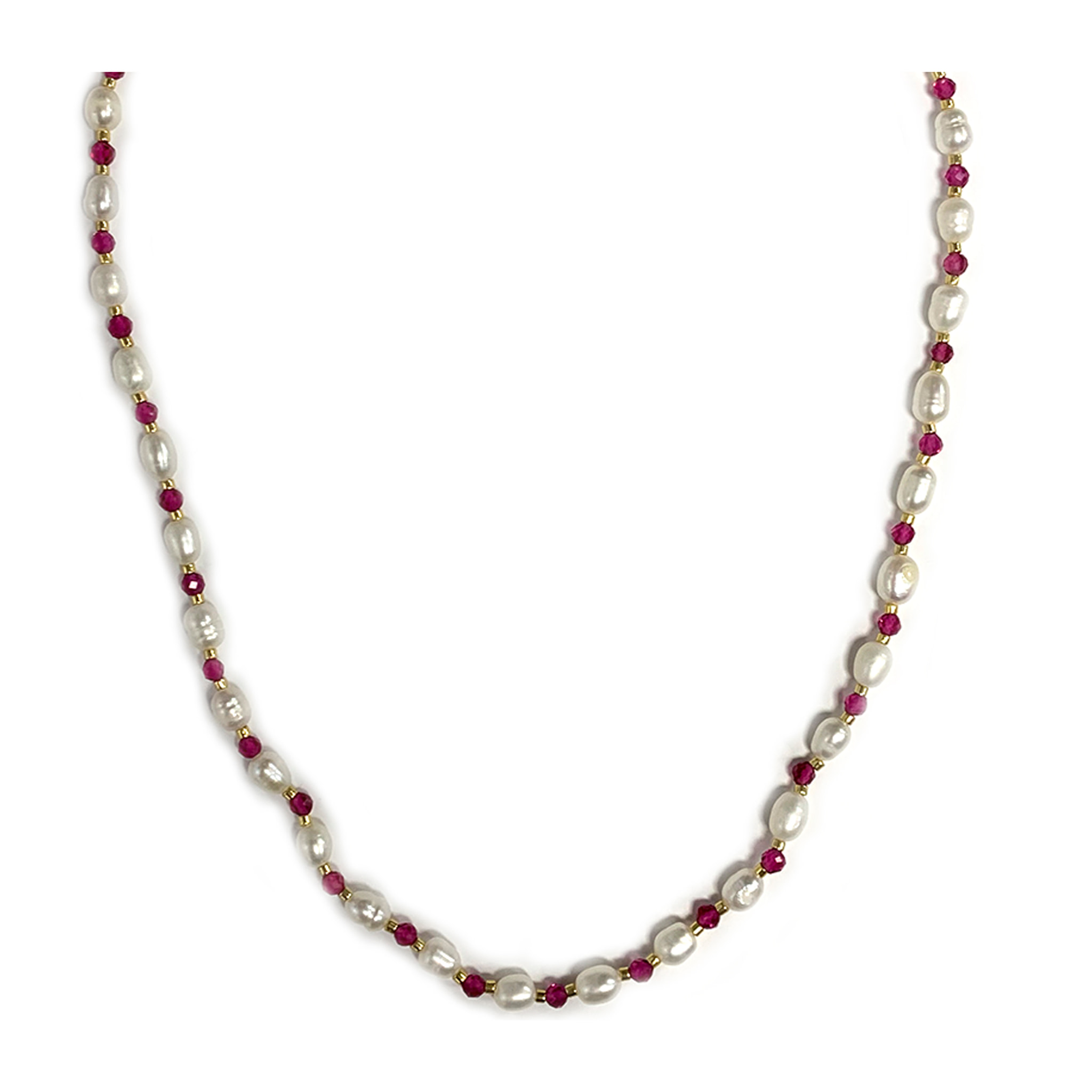 Collar de Perla Blanca acabado en oro amarillo de 18K
