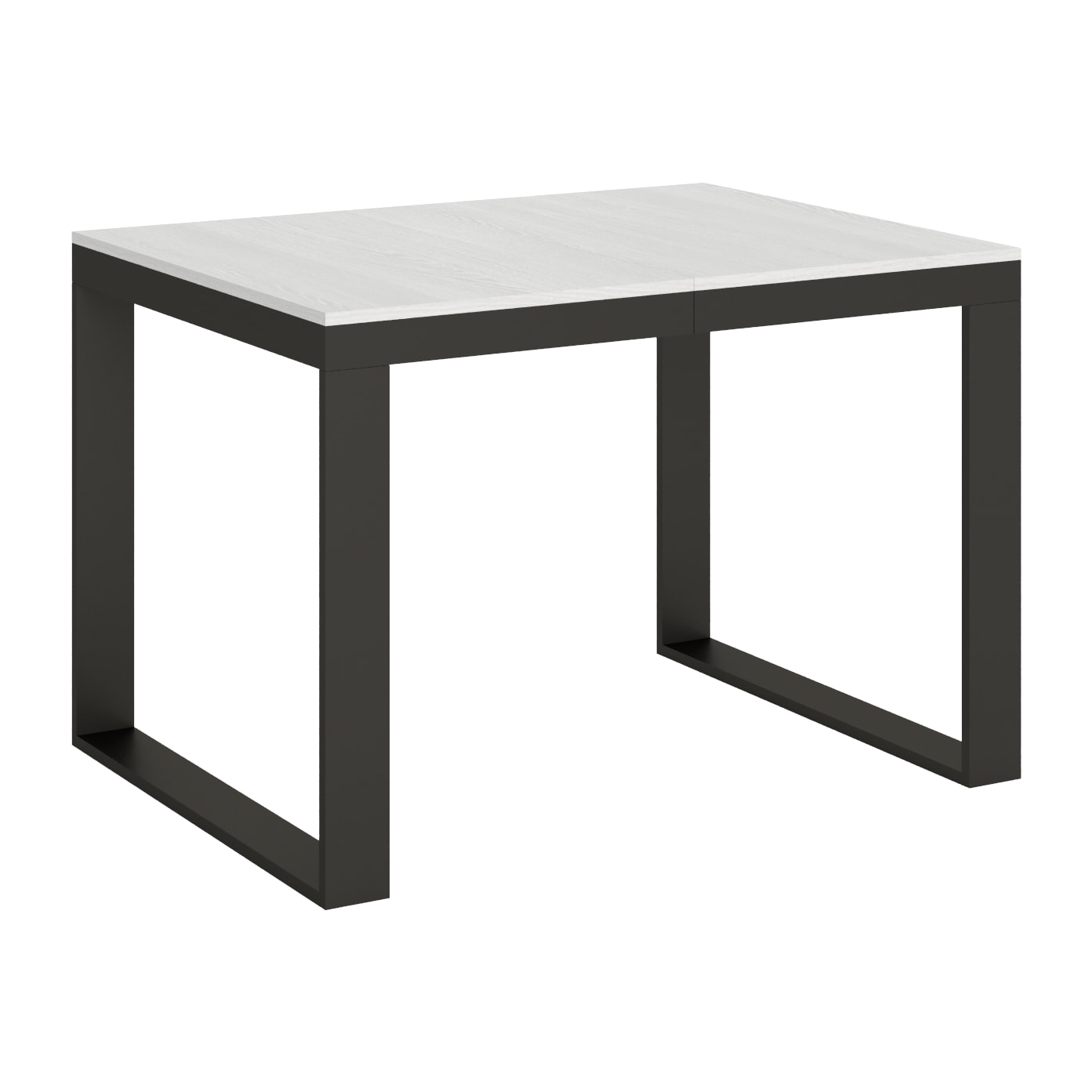 Table extensible 90x120/224 cm Tecno Evolution Frêne Blanc cadre Anthracite