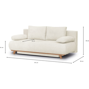 Canapé convertible 3 places en tissu chenille - LARIA