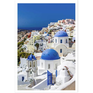Poster dôme bleu sur les cyclades Affiche seule