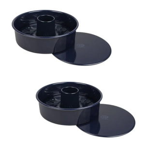 Ensemble de 2 Moules à manqué et savarin double fond 26 cm Dr. Oetker Back Liebe