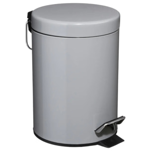 Poubelle ronde métal 3L "Colorama" gris