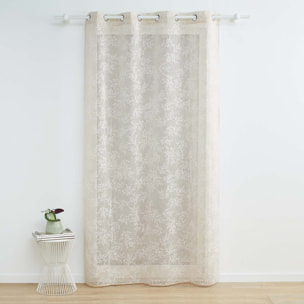 Voilage Vintage fleurs brodées - Taupe