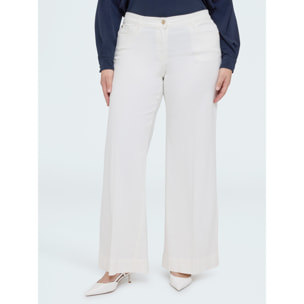Fiorella Rubino - Pantalones Wide Leg de algodón - Blanco