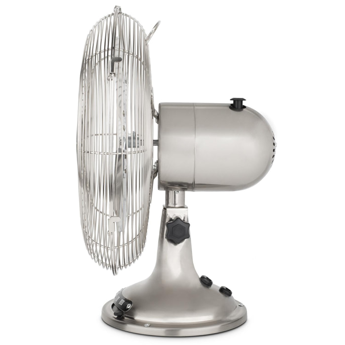 Ventilador En Metal, 3 Velocidades, 4 Aspas, Diseño Retro.