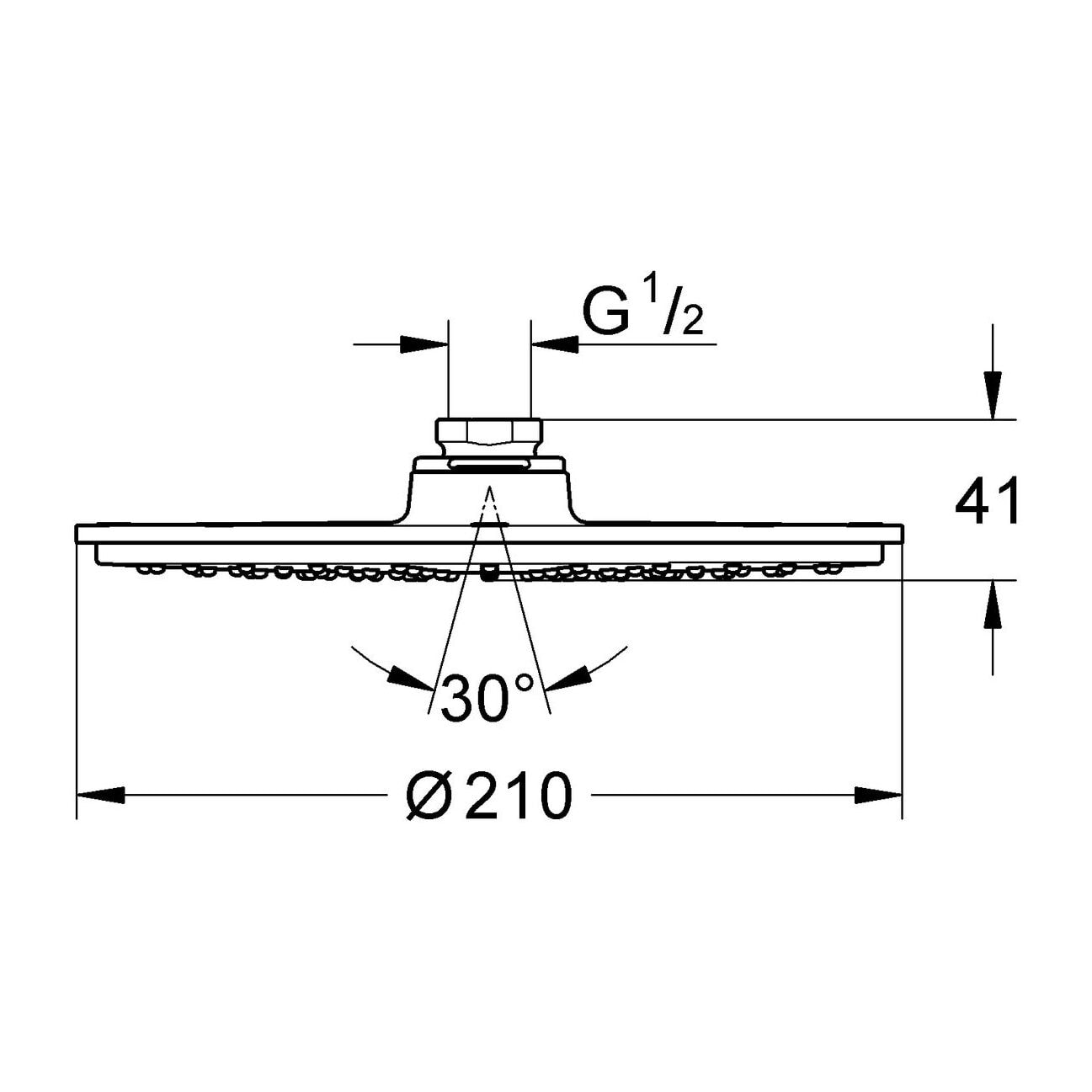 Douche de tête 1 jet Chromé Rainshower Cosmopolitan 210