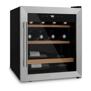 Les Petits Champs Vinoteca 15 botellas CAVC15 46L, Puerta acero inoxidable, Anti-UV, Sistema termodinámico, Regulable de 4°C a 18°C, Silenciosa, Iluminación LED, 2 estantes