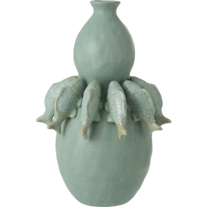 J-Line Vase Poisson - céramique - vert - large