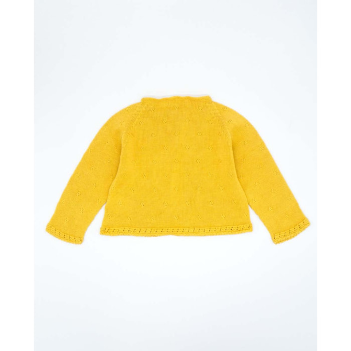 CHAQUETA PUNTO ALGODÓN ORGÁNICO AMARILLO