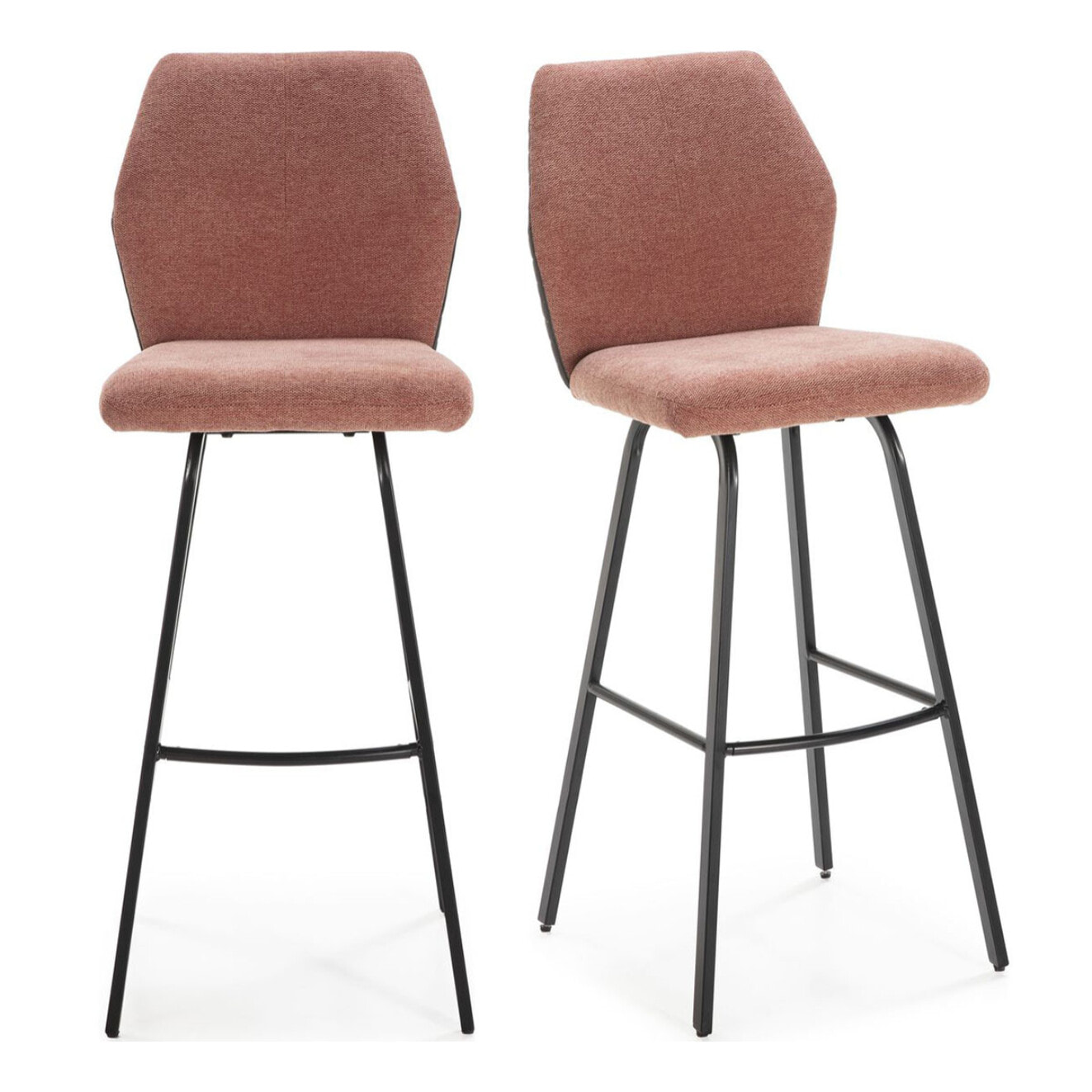 Lot de 2 tabourets de bar en tissu et simili - GARANCE