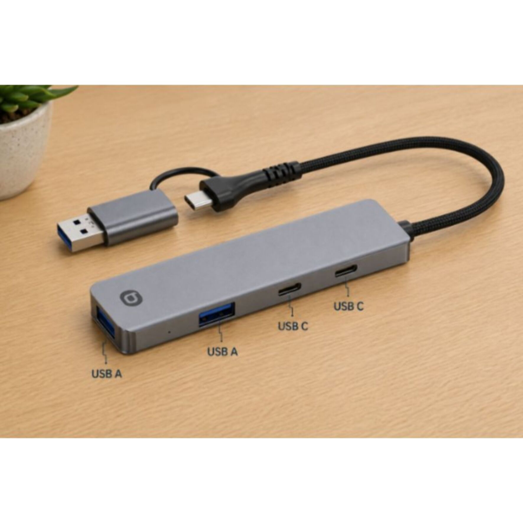 Hub ESSENTIELB 4 en 1 x2 USB-A + x2 USB-C