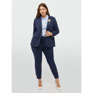 Fiorella Rubino - Blazer con pin en viscosa LENZING™ ECOVERO™ - Azul