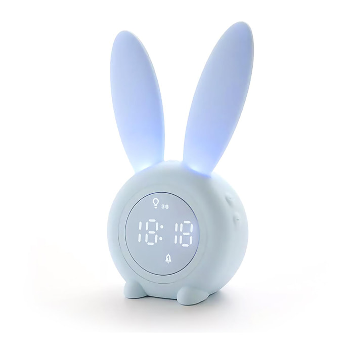 Sveglia per bambini Bunny con luce. Via agitando. Batteria ricaricabile.