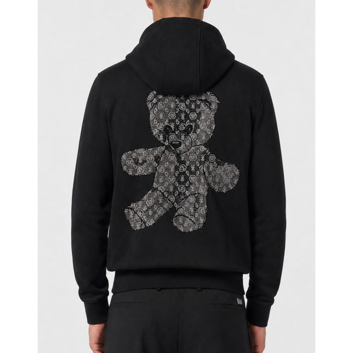 PHILIPP PLEIN Felpa con zip e cappuccio TEDDY