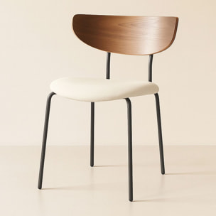 Lot de 2 chaises en bois et velours écru RIVA