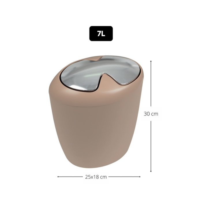 Poubelle à  bascule Polyresine ETNA 7L Beige Bahamas Spirella