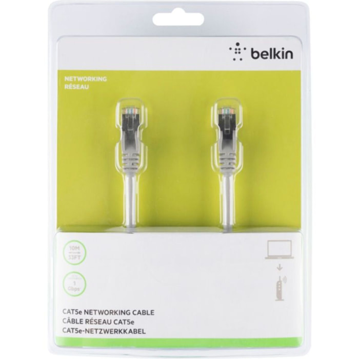 Câble Ethernet BELKIN 1M Droit CAT5 STP A3L793BT10M-H-S