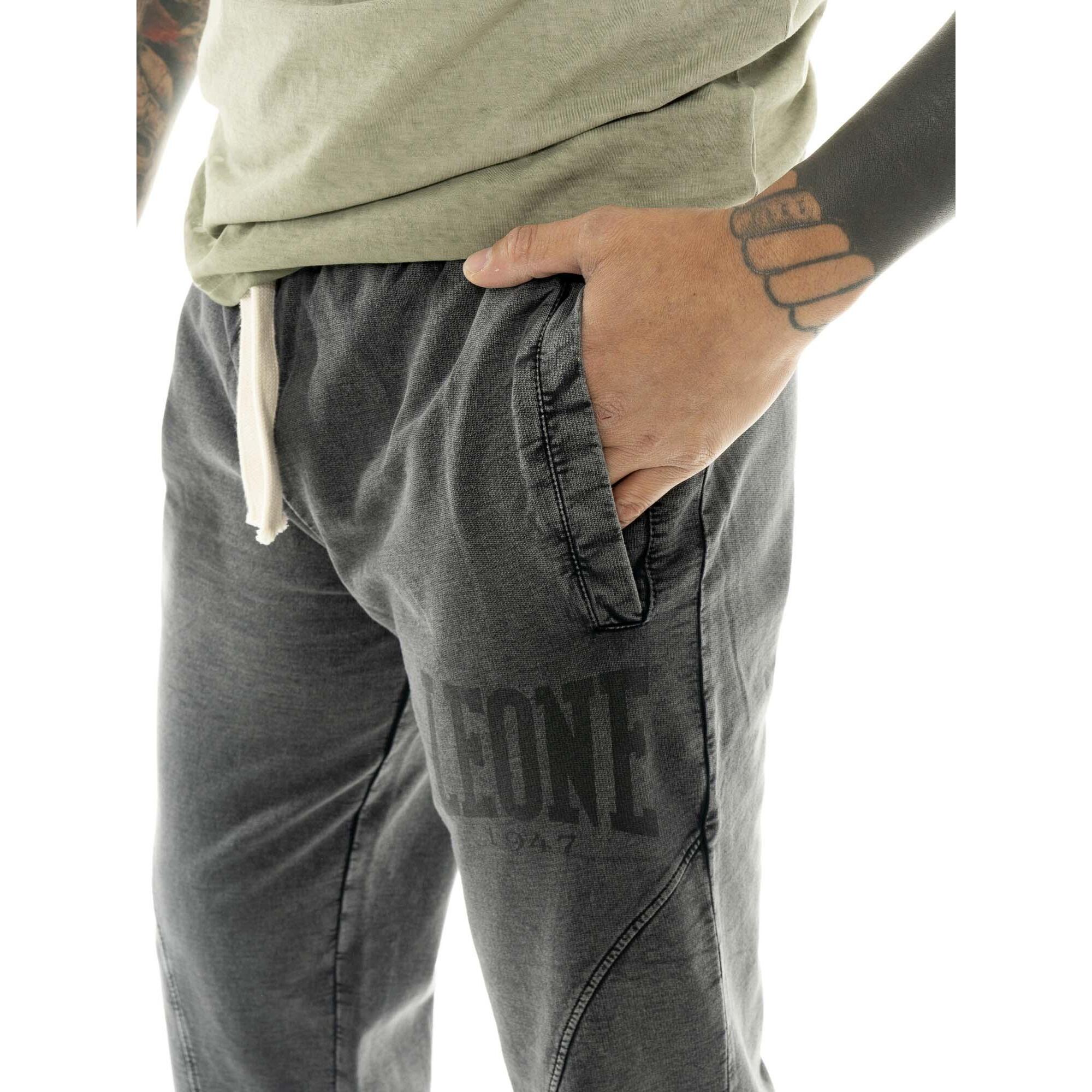 Pantalone da uomo non garzato in tessuto lavato Leone Old Wash