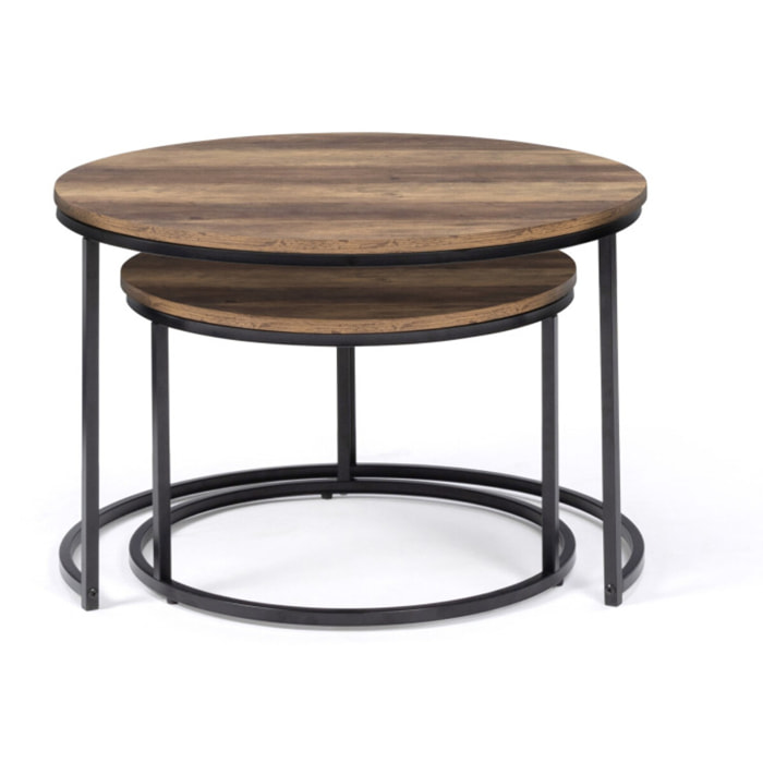 Table basses rondes gigognes Eliza - lot de 2