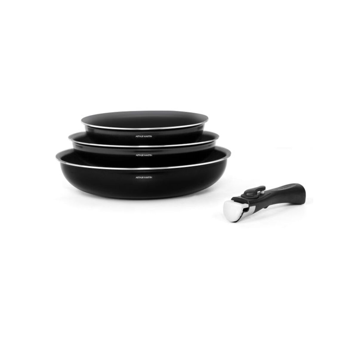 Set de 3 poêles 20/24/28cm Noir Brillant