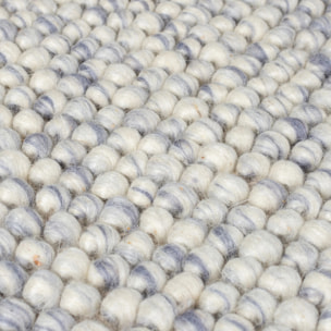 Tapis laine bouclée de couloir MINERALS Bleu