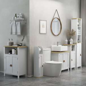 Mueble bajo Lavabo Mueble de Lavabo con Pie Mueble de Baño con 2 Puertas 2 Mangos y Estante Ajustable sin Lavabo 60x30x60 cm Blanco