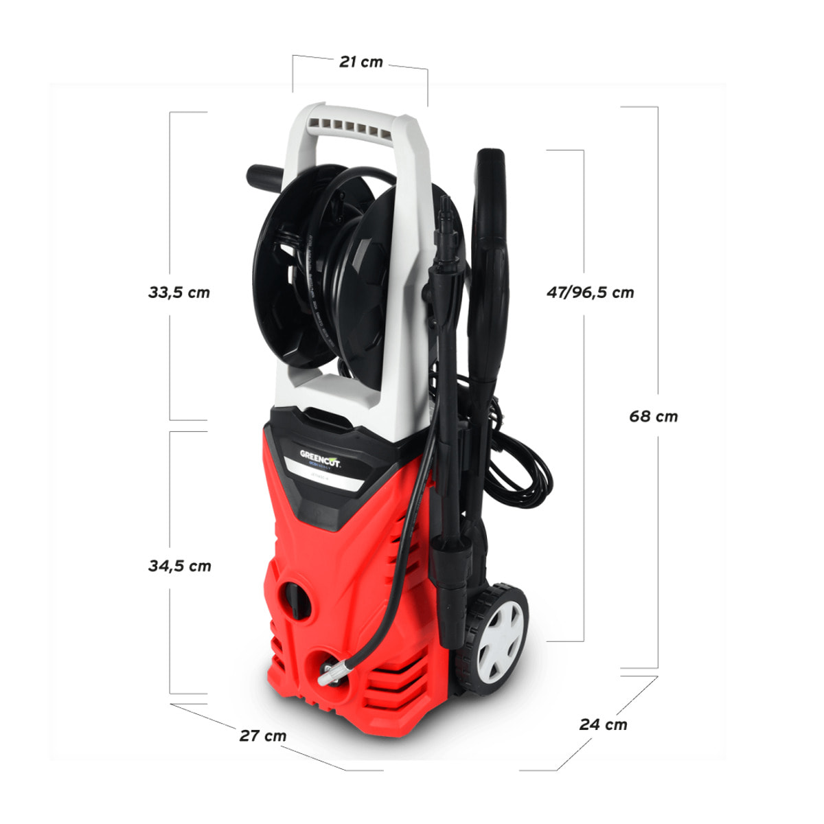 Hidrolimpiadora eléctrica alta presión, potencia 1400W - Greencut JET140C-4