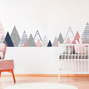 Stickers muraux enfants - Décoration chambre bébé - Autocollant Sticker mural géant enfant montagnes scandinaves ZALNAKA