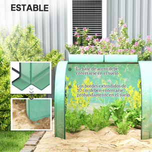 Invernadero Pequeño 395x100x80 cm Invernadero de Jardín con 4 Ventanas Enrollables Marco de Acero para Cultivos Plantas Flores Verde
