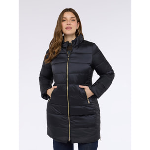 Fiorella Rubino - Piumino bimaterico con imbottitura in Sorona® Aura - Nero