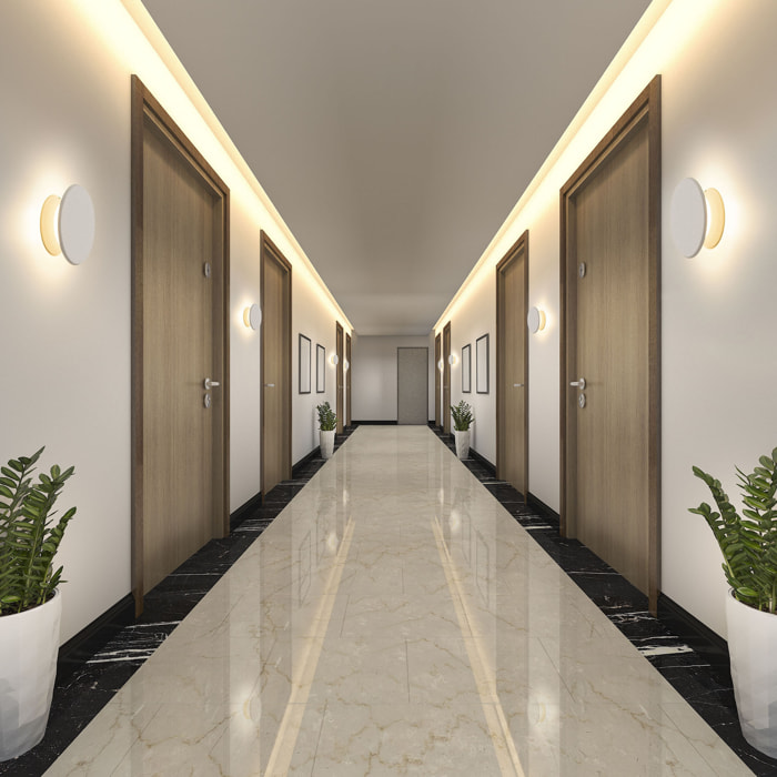 Forlight Roc - Aplique de Pared Interior LED Circular con Efecto Halo con Módulo Giratorio. Luz Cálida 3000K 342lm. Color Blanco