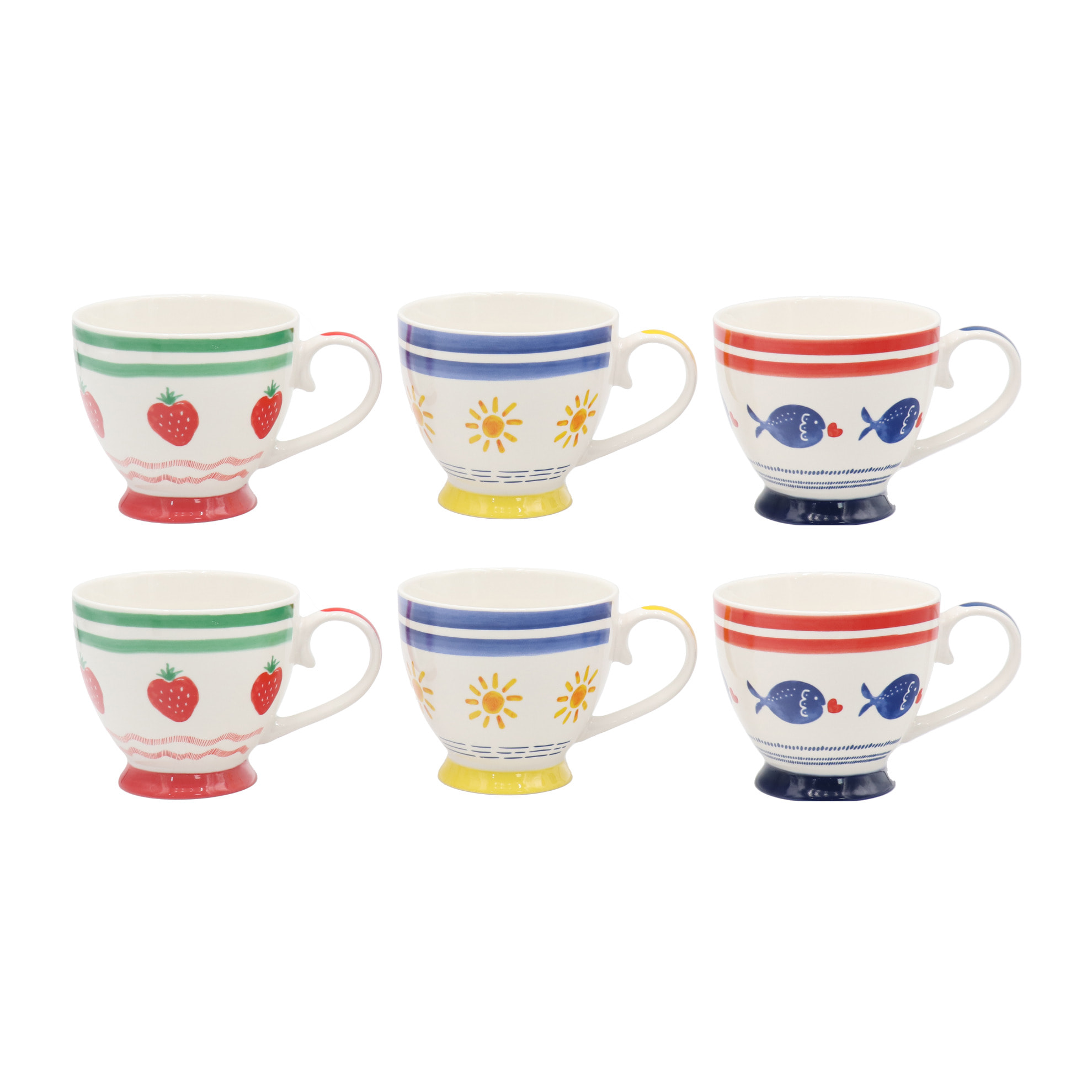 Lot de 6 tasses avec pied, LE PETIT CABANON