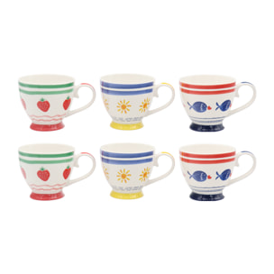 Lot de 6 tasses avec pied, LE PETIT CABANON