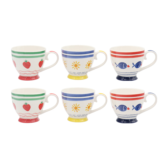 Lot de 6 tasses avec pied, LE PETIT CABANON