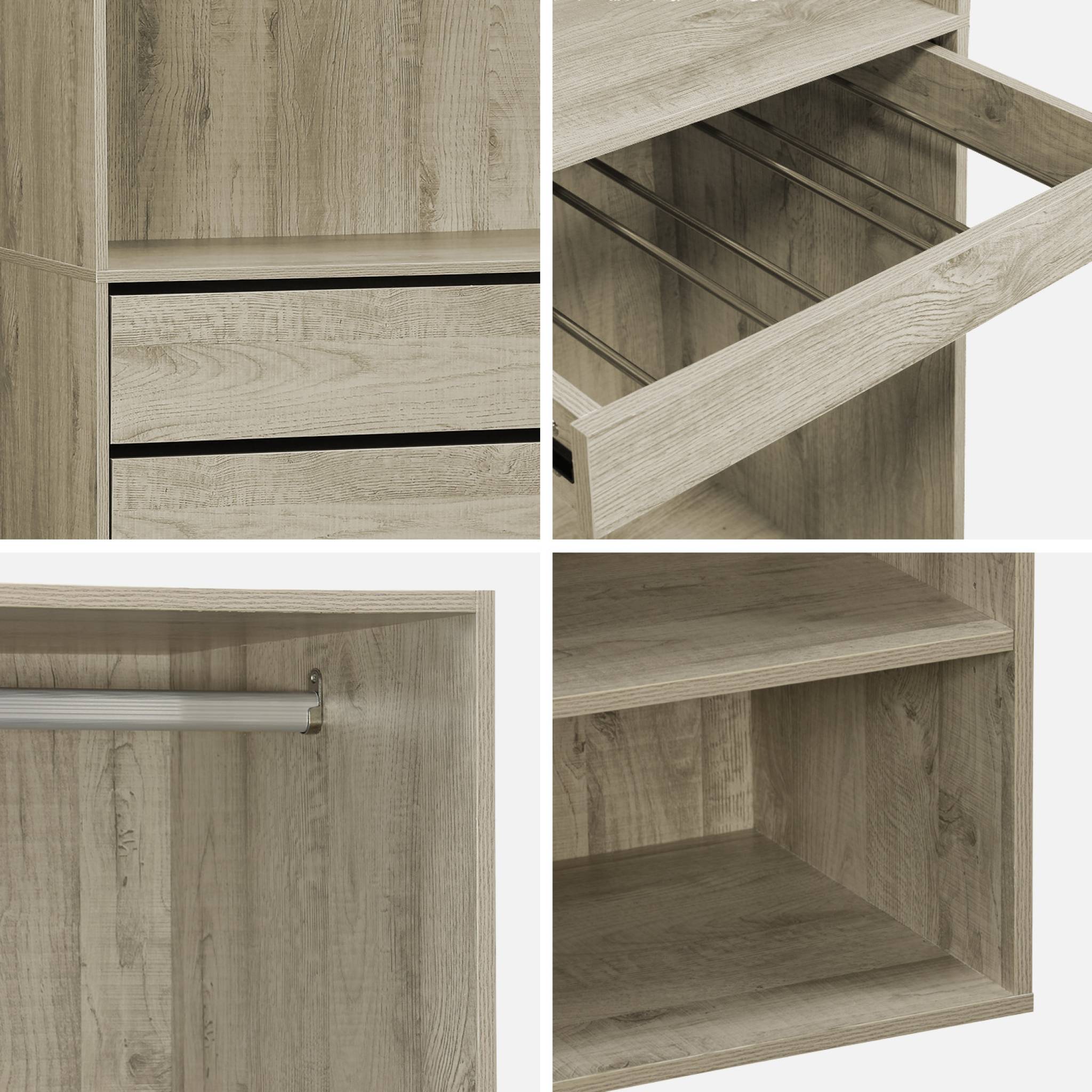 Kit dressing modulable décor bois 3 éléments MODULO