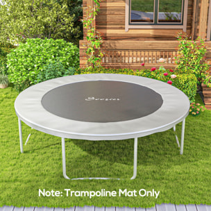 Tapete de Repuesto para Trampolín Ø323 cm Colchoneta para Trampolín de 12 Pies con 72 Ganchos en Forma de V Anti-UV y 8 Filas de Costuras Carga 120 kg Negro