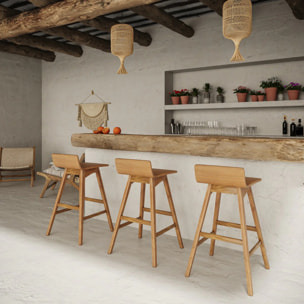 Chaise de bar en bois de teck 72,5 cm - Greta