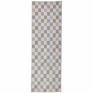 Tapis de couloir lavable MUTED CHECKERBOARD