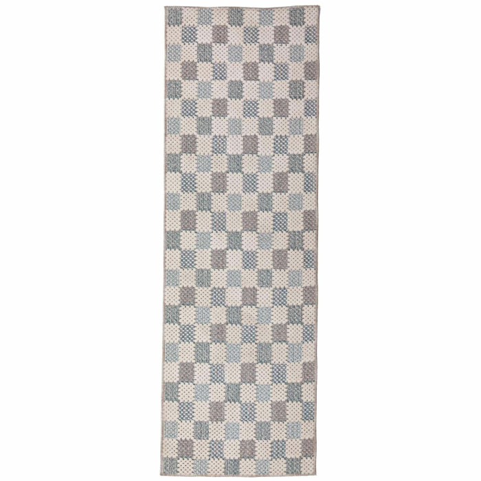Tapis de couloir lavable MUTED CHECKERBOARD