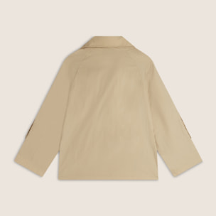 Trench donna in nylon lunghezza media con maniche ampie