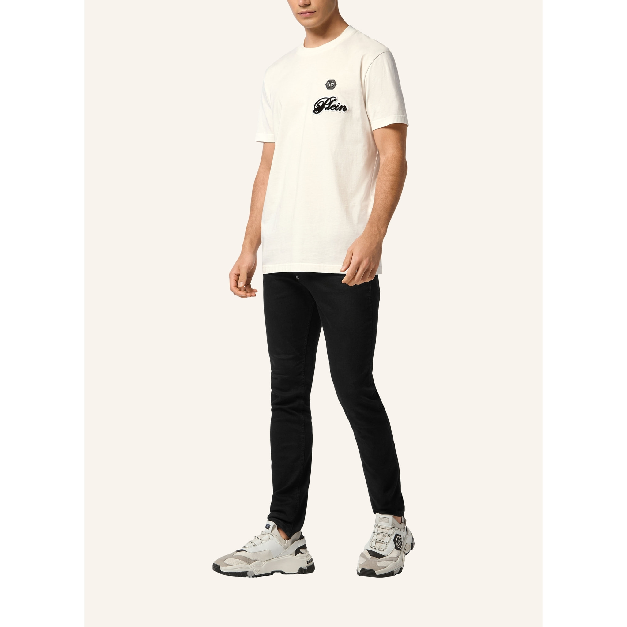 PHILIPP PLEIN Camiseta de cuello redondo y manga corta SIGNATURE