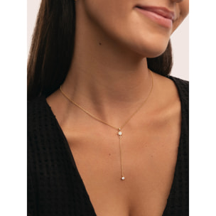 Collar Y Polar Star Plata Baño Oro