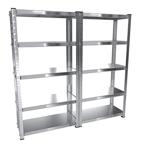 2 Scaffali In Metallo Scaffale Con 5 Ripiani Regolabili Ideale Per Garage Officina Cantina Capannone Magazzino Design Modulare 187 x 100 x 30 cm